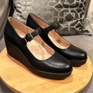 NATURALIZER Adore Women’s Mary Jane Wedges US 8.5W Black NWOB